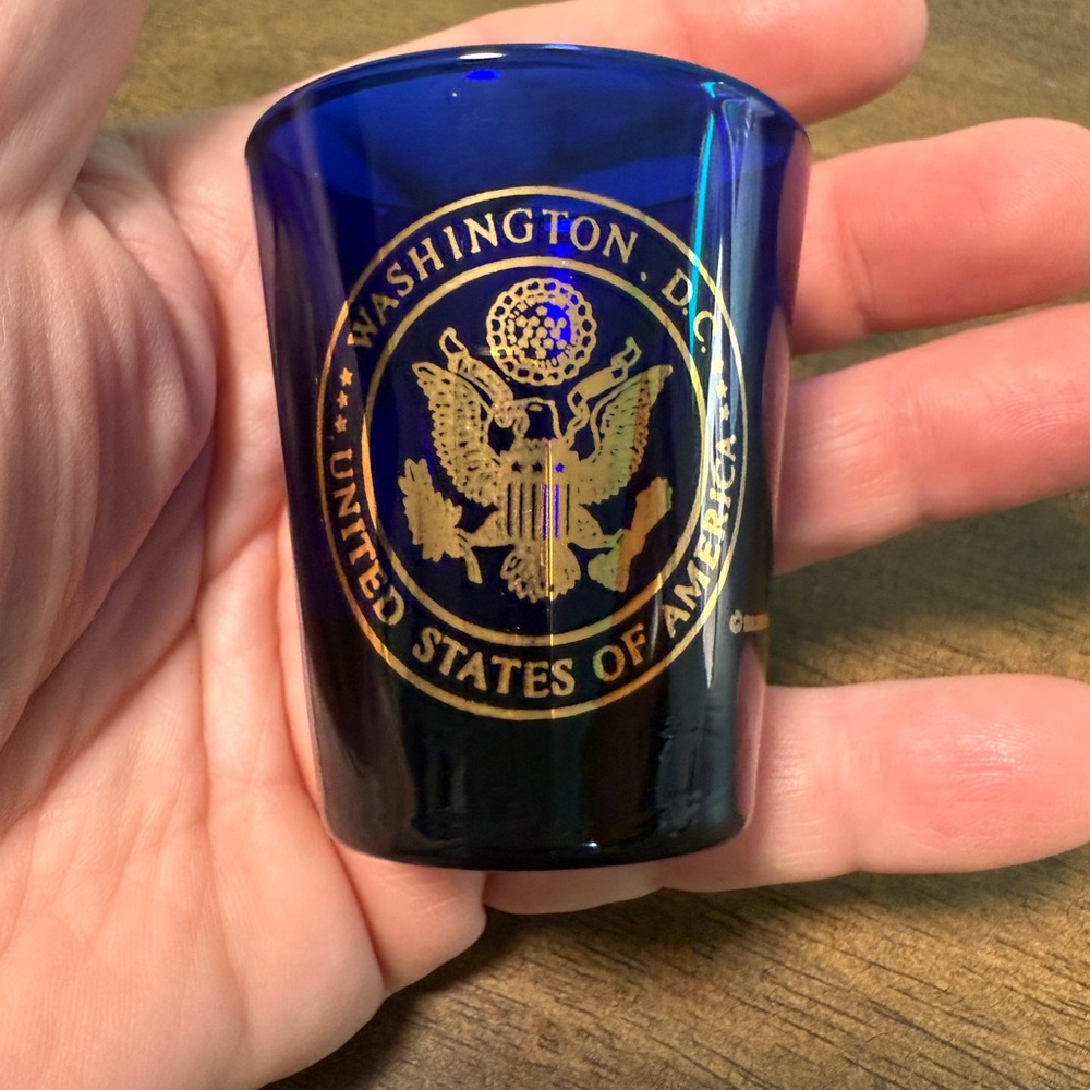 1990 Blue and Gold Washington D.C. Shot Glass